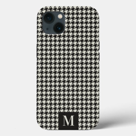 Houndstooth Patroon Monogram iPhone Hoesje (Achterkant)