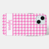 Houndstooth patroon roze wit gepersonaliseerd Case-Mate iPhone case (Achterkant (horizontaal))