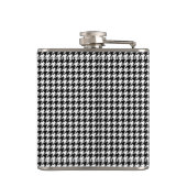Houndstooth-patroon zwart-wit heupfles (Achterkant)