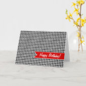 Houndstooth-patroon - zwart-wit kaart (Gele Bloem)