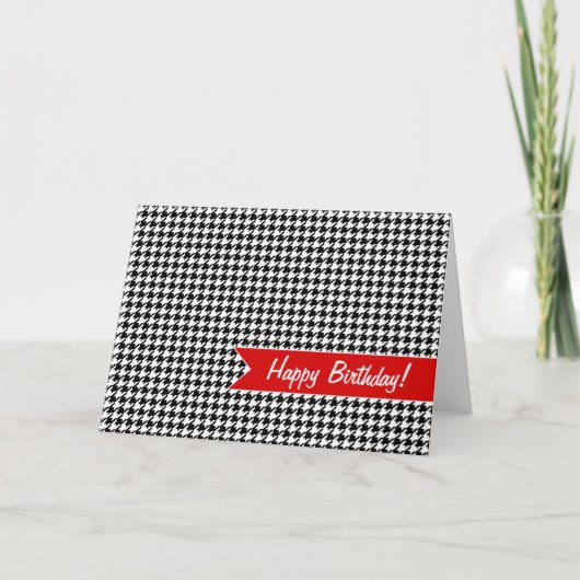 Houndstooth-patroon - zwart-wit kaart (Voorkant)