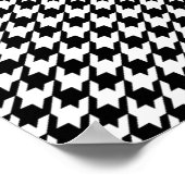 Houndstooth-patroon - zwart-wit poster (Hoek)