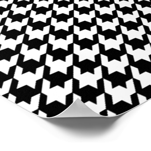 Houndstooth-patroon - zwart-wit poster (Hoek)