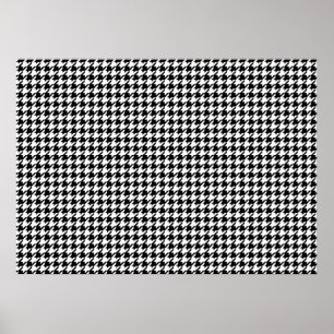 Houndstooth-patroon - zwart-wit poster