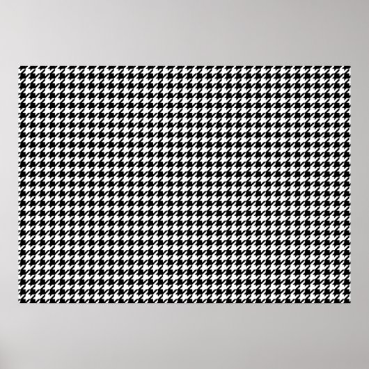 Houndstooth-patroon - zwart-wit poster (Voorkant)