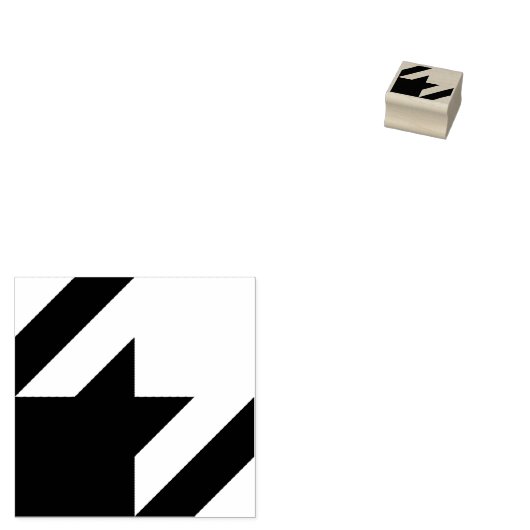 Houndstooth Patroon Zwart Wit Rubberstempel (Gestempeld)