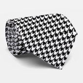 Houndstooth-patroon - zwart-wit stropdas (Opgerold)