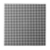 Houndstooth-patroon - zwart-wit tegeltje (Voorkant)