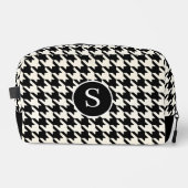 Houndstooth Patroon Zwart & Wit Toilettas Toilettasje (Voorkant)