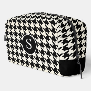Houndstooth Patroon Zwart & Wit Toilettas Toilettasje