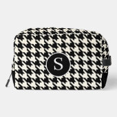 Houndstooth Patroon Zwart & Wit Toilettas Toilettasje (Achterkant)