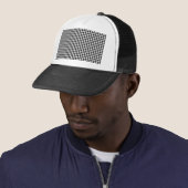 Houndstooth-patroon - zwart-wit trucker pet (In situ)