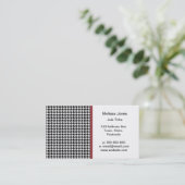 Houndstooth-patroon - zwart-wit visitekaartje (Staand voorkant)