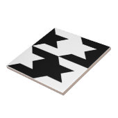 Houndstooth Pattern 1 Black and White Tegeltje (Zijkant)