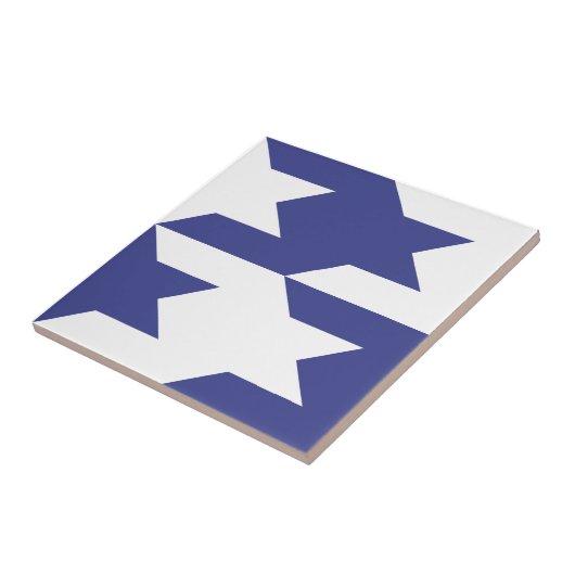 Houndstooth Pattern 1 Royal Blue Tegeltje (Zijkant)