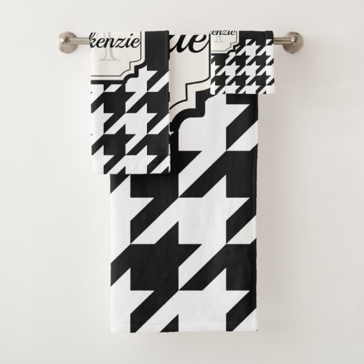 Houndstooth Pattern Bad Handdoek (Insitu)