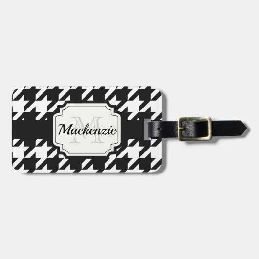 Houndstooth Pattern Bagagelabel (Voorkant horizontaal)