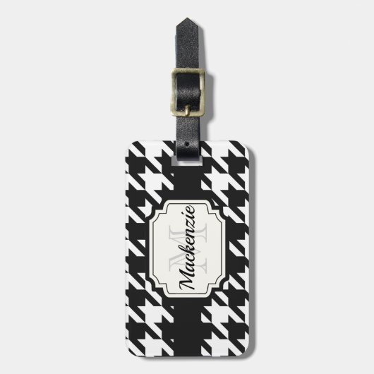 Houndstooth Pattern Bagagelabel (Voorkant verticaal)