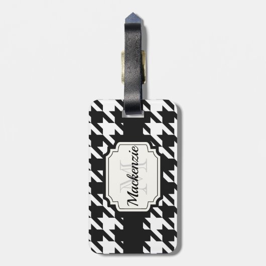 Houndstooth Pattern Bagagelabel (Achterkant verticaal)