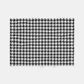 Houndstooth Pattern Black and White Fleece Deken (Voorkant (Horizontaal))