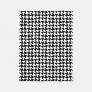 Houndstooth Pattern Black and White Fleece Deken