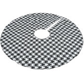 Houndstooth Pattern Black and White Kerstboom Rok (Gekanteld)