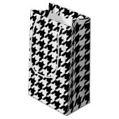 Houndstooth Pattern Black and White Klein Cadeauzakje (Achterkant Gekanteld)