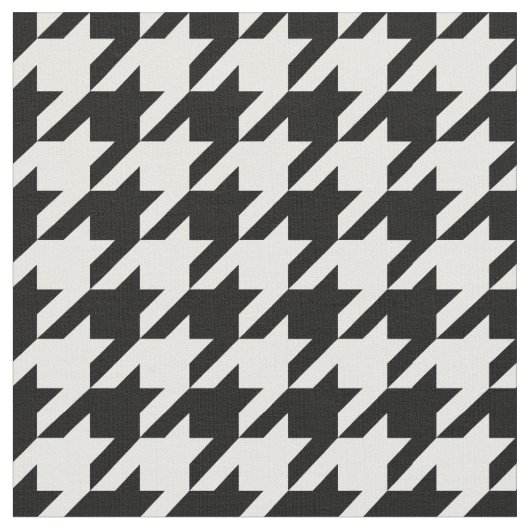 Houndstooth Pattern Black and White Stof (Close Up)