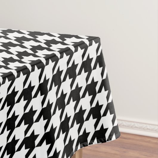 Houndstooth Pattern Black and White Tafelkleed (Voorbeeld)