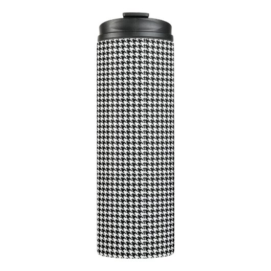houndstooth pattern black and white thermosbeker (Voorkant)
