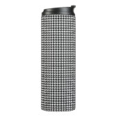 houndstooth pattern black and white thermosbeker (Gedraaid links)