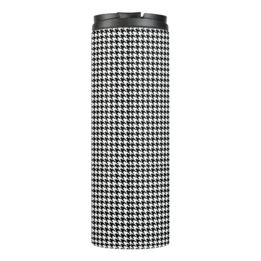 houndstooth pattern black and white thermosbeker (Achterkant)