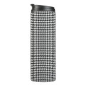 houndstooth pattern black and white thermosbeker (Geroteerd rechts)
