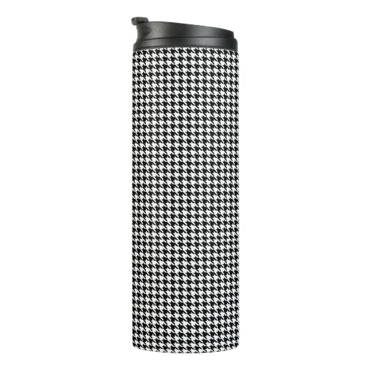 houndstooth pattern black and white thermosbeker (Geroteerd rechts)