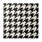 Houndstooth Pattern Black en Cream Tegeltje (Voorkant)