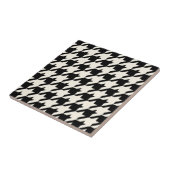 Houndstooth Pattern Black en Cream Tegeltje (Zijkant)