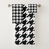 Houndstooth Pattern Black White Bad Handdoek (Insitu)