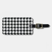 Houndstooth Pattern Black White Bagagelabel (Voorkant horizontaal)