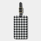 Houndstooth Pattern Black White Bagagelabel (Voorkant verticaal)