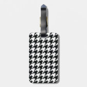 Houndstooth Pattern Black White Bagagelabel (Achterkant verticaal)