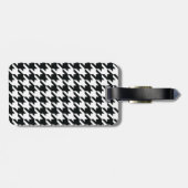 Houndstooth Pattern Black White Bagagelabel (Achterkant horizontaal)