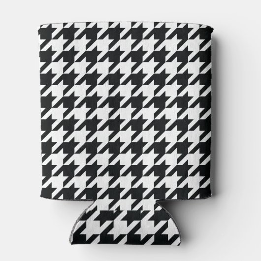 Houndstooth Pattern Black White Blikjeskoeler (Achterkant)