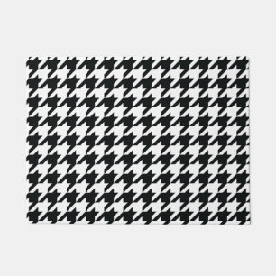 Houndstooth Pattern Black White Deurmat