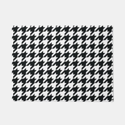 Houndstooth Pattern Black White Deurmat (Voorkant)