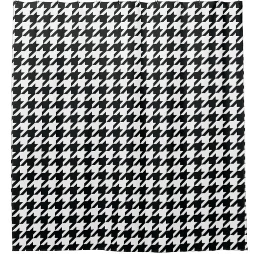 Houndstooth Pattern Black White Douchegordijn (Voorkant)