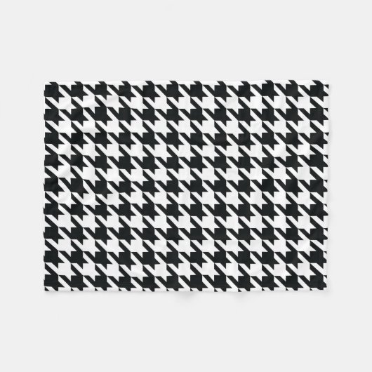 Houndstooth Pattern Black White Fleece Deken (Voorkant (Horizontaal))