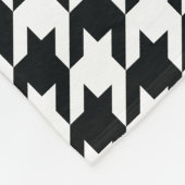 Houndstooth Pattern Black White Fleece Deken (Hoek)
