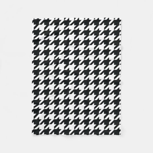 Houndstooth Pattern Black White Fleece Deken (Voorkant)