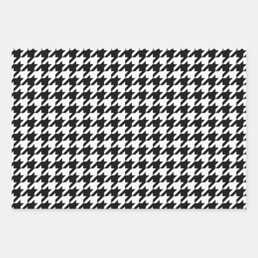 Houndstooth Pattern Black White Inpakpapier Vel (Voorkant 2)