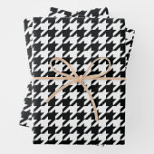 Houndstooth Pattern Black White Inpakpapier Vel (In situ)